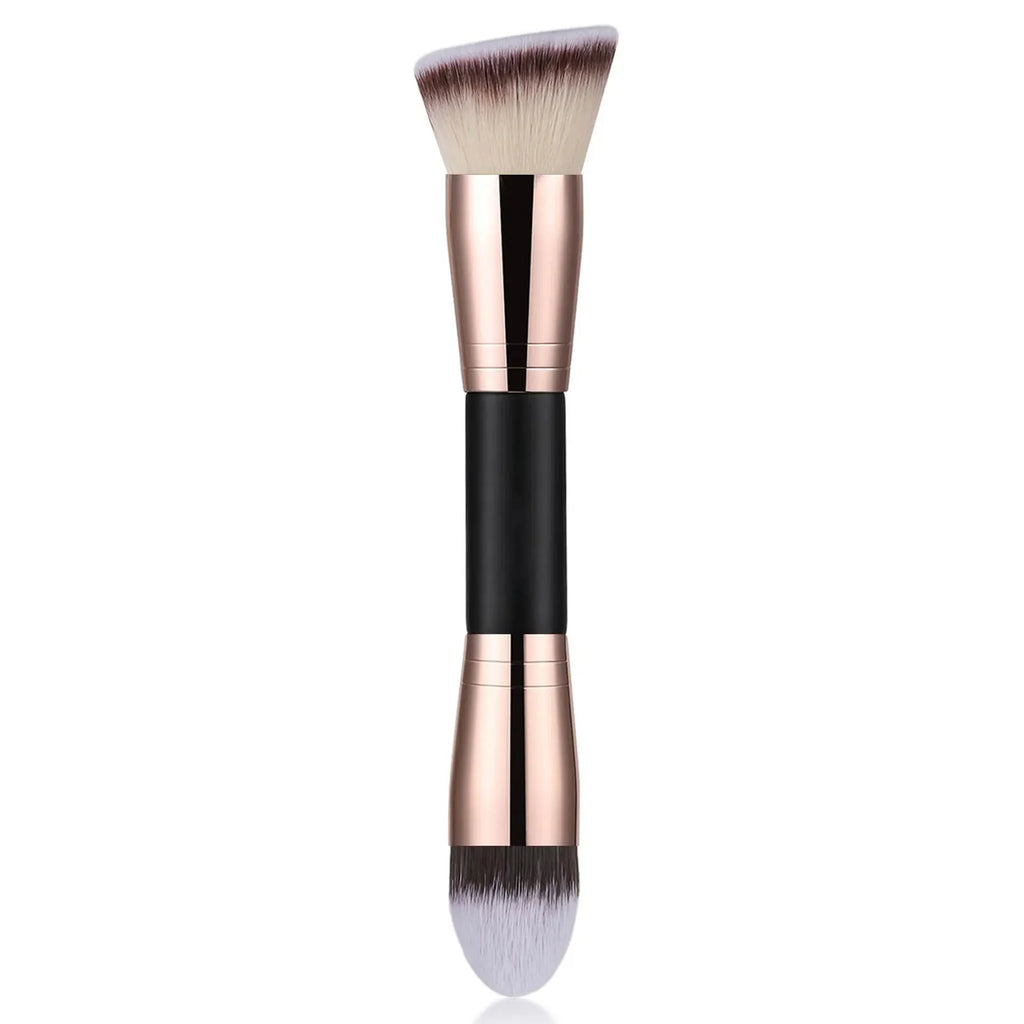 Pinceau Maquillage Double Embout – Fond de Teint, Poudre & Correcteur