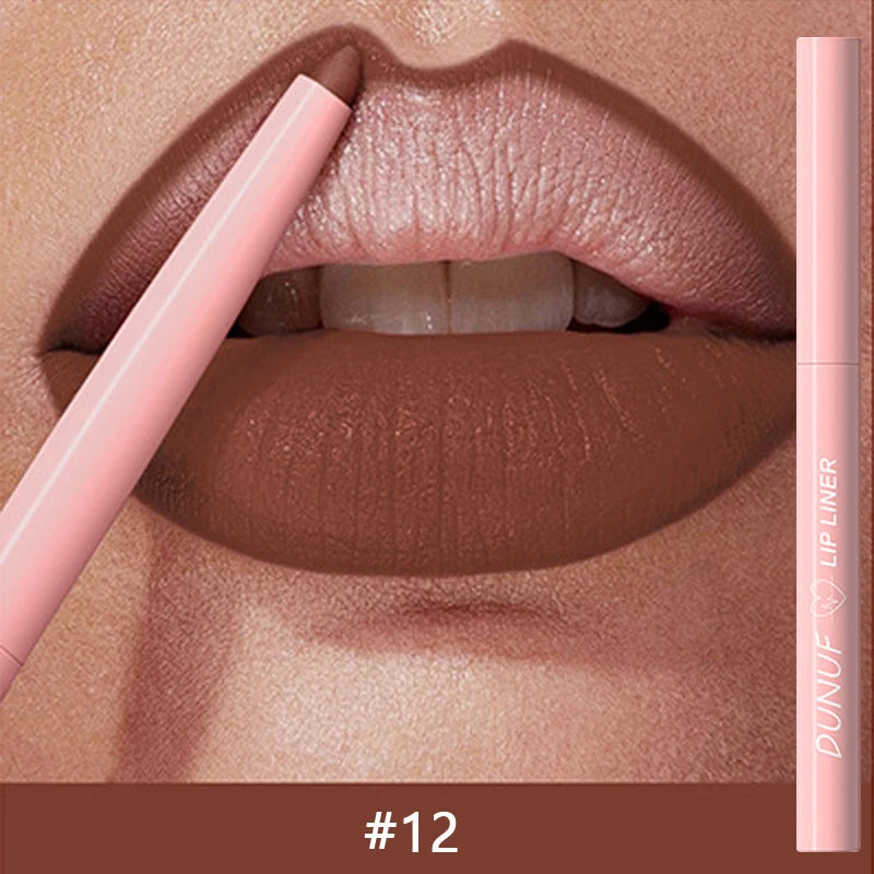 1PC Waterproof Matte Lip Liner Contours Lips in Shades Sexy Red Lipstick Matte Red Brown Lipliner Pencil Makeup Slim Lip Outline