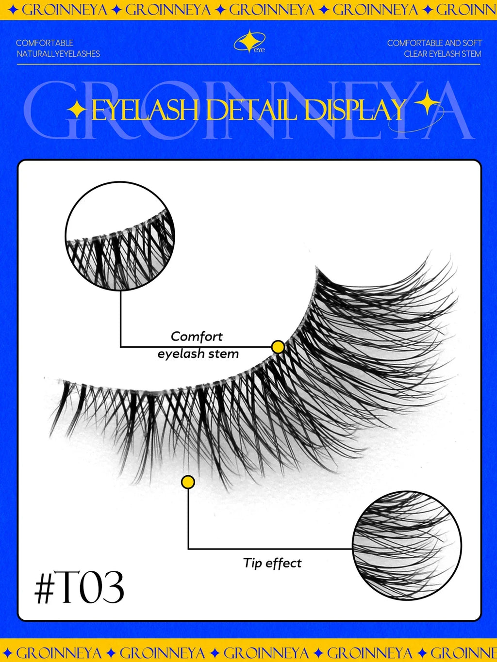 Faux Cils Cat Eye GROINNEYA – Effet Renard, Naturel & Wispy