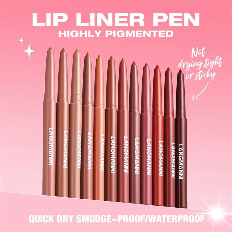 Crayon Contour Lèvres Waterproof – 12 Teintes, Tenue Longue Durée