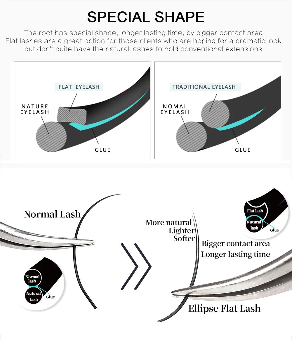 Extensions de Cils Plats Ellipse Lashrujade – Légèreté & Tenue Exceptionnelle