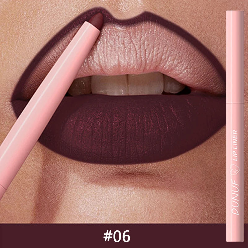 1PC Waterproof Matte Lip Liner Contours Lips in Shades Sexy Red Lipstick Matte Red Brown Lipliner Pencil Makeup Slim Lip Outline