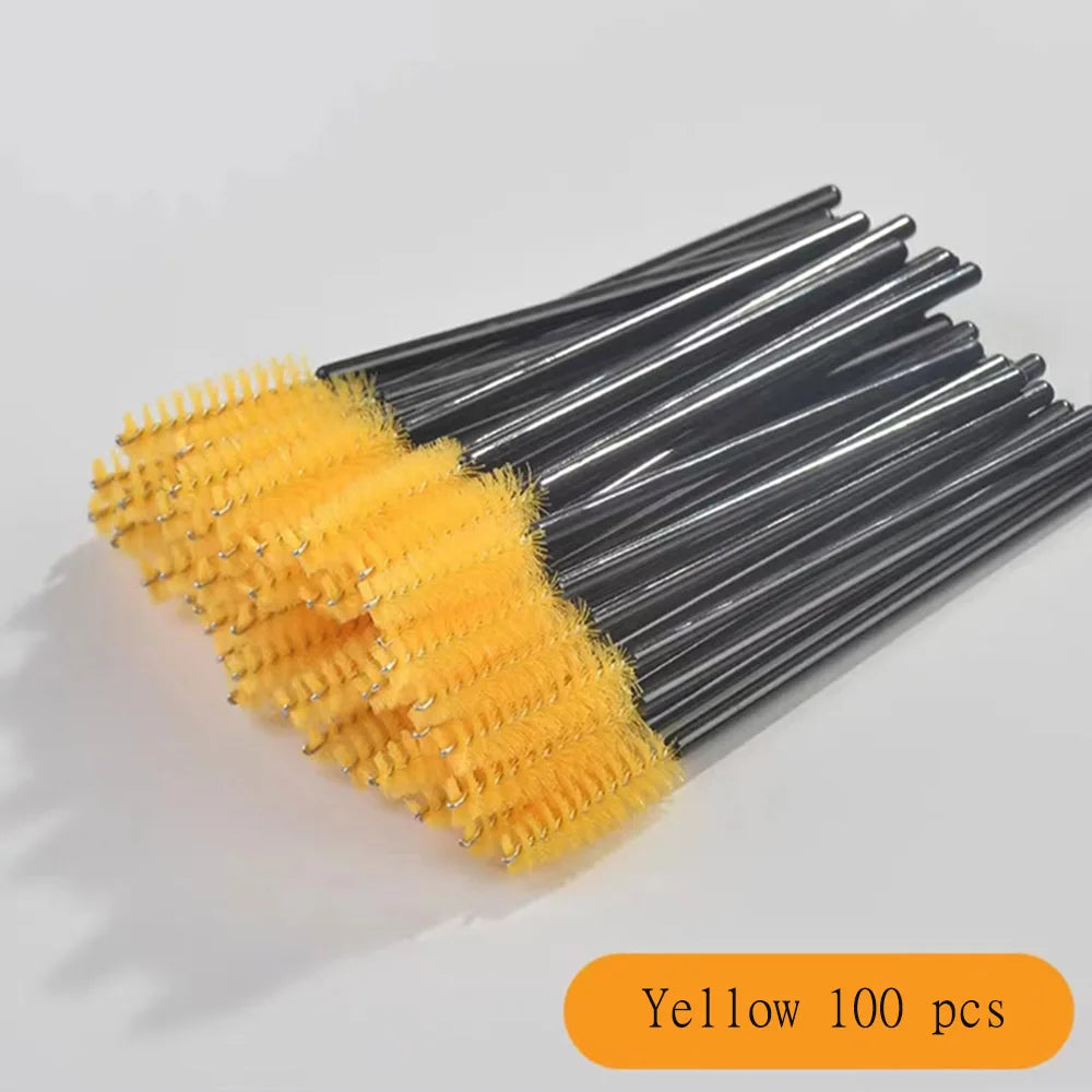 100 Brosses à Mascara Jetables – Applicateurs Cils & Sourcils