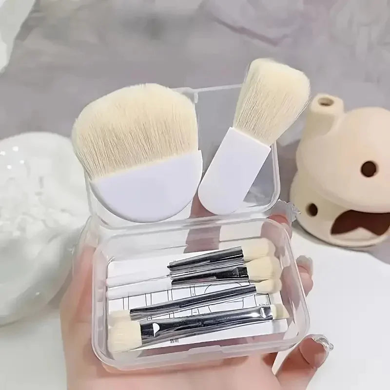 6 Mini Makeup Brush Set - Professional Portable Brushes for Foundation, Concealer, Eyeshadow, Powder, and Blush - Makeup Tools