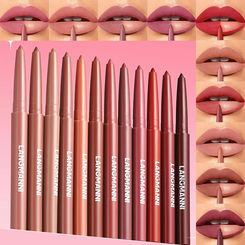 Crayon Contour Lèvres Waterproof – 12 Teintes, Tenue Longue Durée
