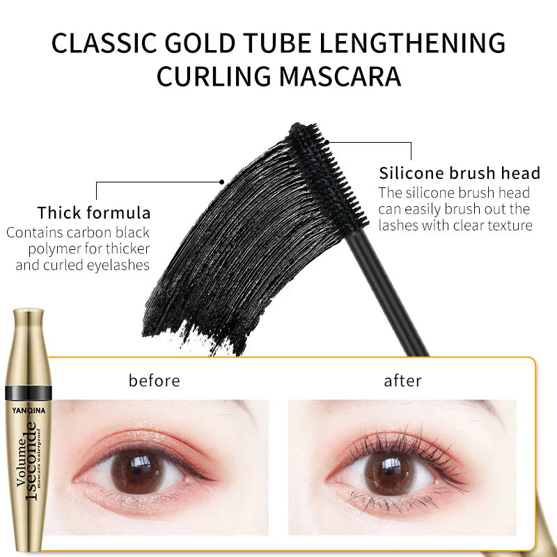 3D Fiber Mascara Long Black Waterproof Black Mascara Volume Curling Eyelash Extension Makeup Cosmetic Mascara Liquid
