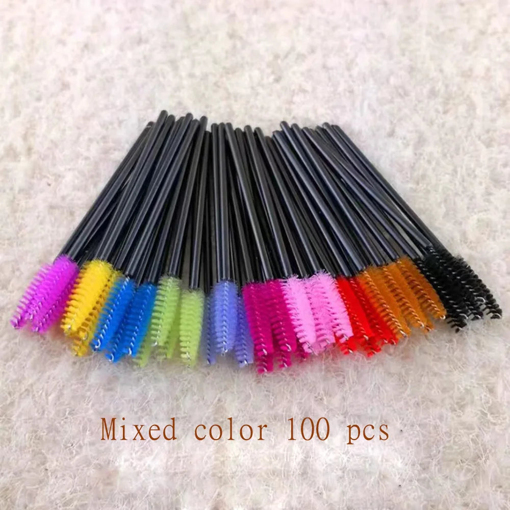 100 Brosses à Mascara Jetables – Applicateurs Cils & Sourcils