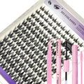 Set Extensions Cils Clusters 3D DIY – Courbure D, 32 Rangées