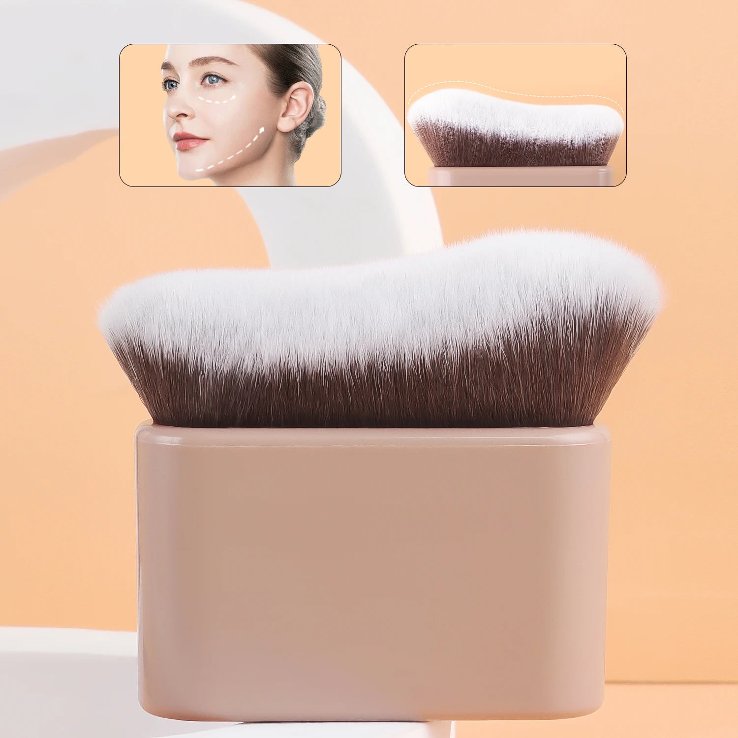 Pinceau Fond de Teint Ergonomique – Design Vague, Application Précise