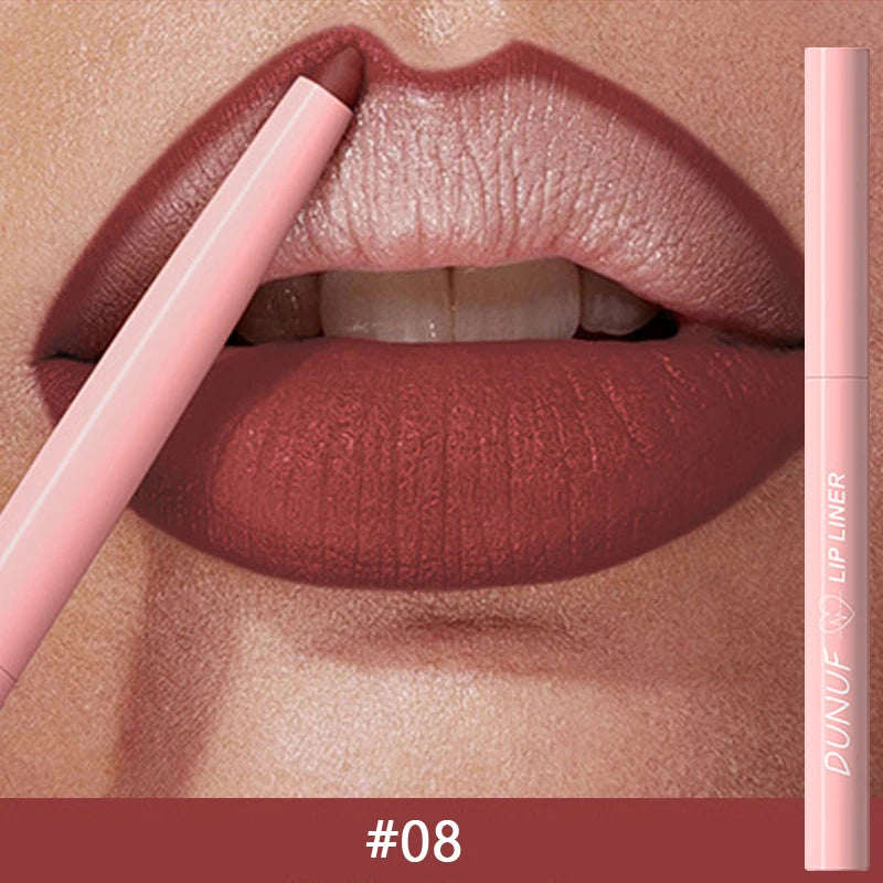 1PC Waterproof Matte Lip Liner Contours Lips in Shades Sexy Red Lipstick Matte Red Brown Lipliner Pencil Makeup Slim Lip Outline