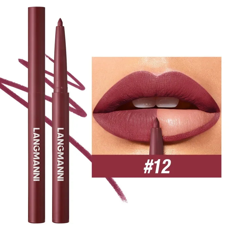 Crayon Contour Lèvres Waterproof – 12 Teintes, Tenue Longue Durée
