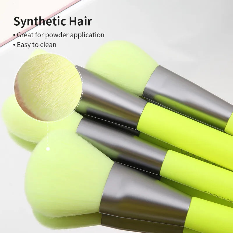 Set de 10 Pinceaux Maquillage Néon Docolor – Poils Synthétiques Professionnels