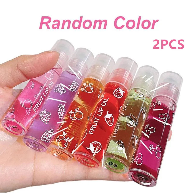 Baume à Lèvres Roll-On 6 Couleurs – Huile Hydratante Effet Miroir