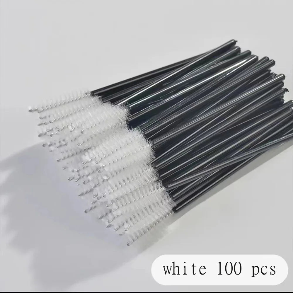 100 Brosses à Mascara Jetables – Applicateurs Cils & Sourcils