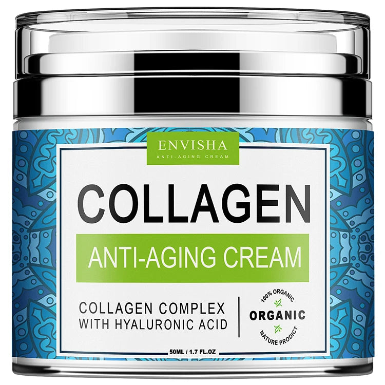 Crème Visage ENVISHA – Collagène, Acide Hyaluronique & Anti-Âge, 50ml