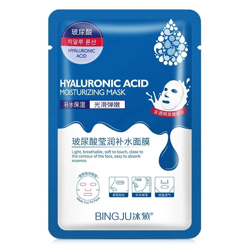 Masques Tissu Acide Hyaluronique x10 – Hydratation Intense & Pores Resserrés