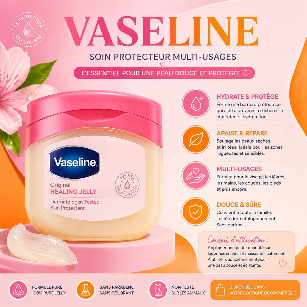 Vaseline – Baume à lèvres hydratant, coffret 4 pièces